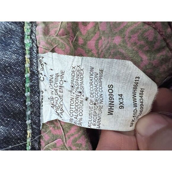 Wrangler Rock 47 Jeans Womens 9 Ultra Low Rise Bling Pockets Dark Wash Western - Picture 7 of 7